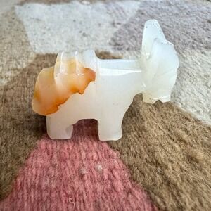 Vintage Carved Alabaster Onyx Stone‎ Donkey Mule Figurine Fetish Native American